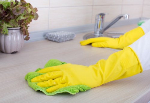 Eco-friendly cleaning products in action