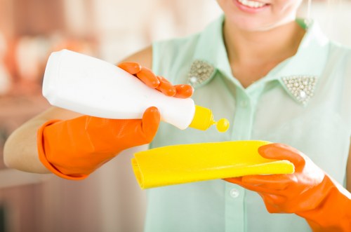 Team of green cleaners at work in Richmond