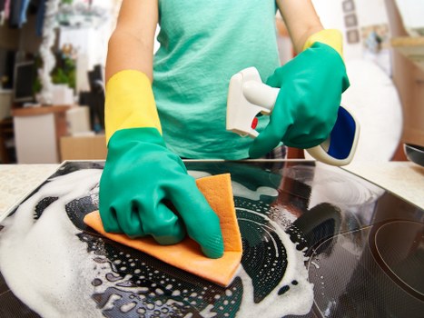 Professional cleaning services in action